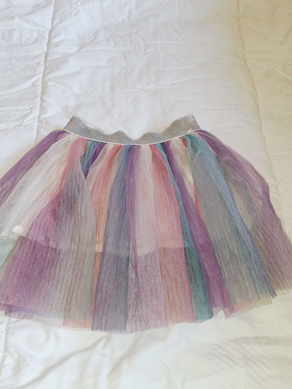 Carter's Pastel Multi-Panel Tulle Skirt with Silver Waistband